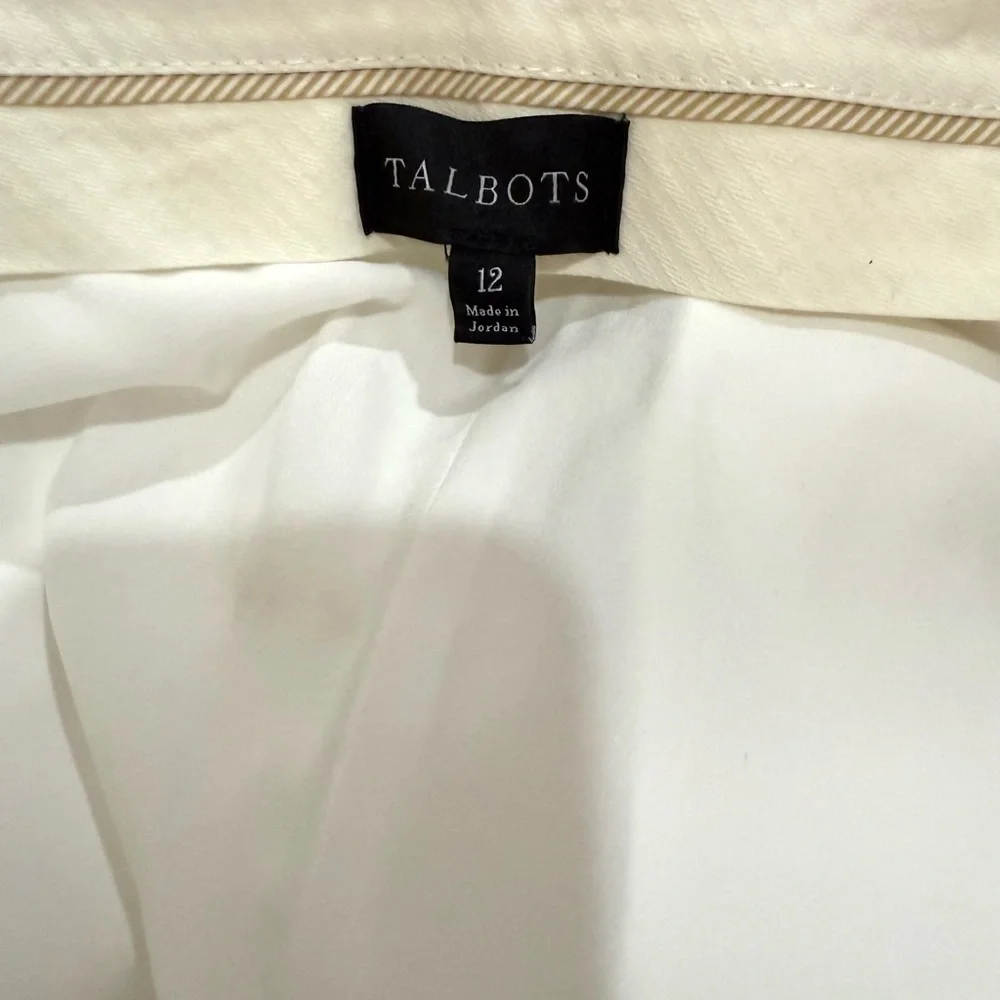 Talbots Off White Lined Dress Pants - Classic Tailored Style